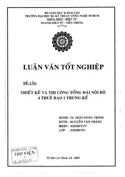 Luận văn Thiết kế và thi công tổng đài nội bộ 4 thuê bao 1 trung kế