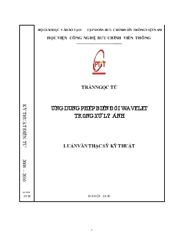 Luận văn Ứng dụng phép biến đổi wavelet trong xử lý ảnh
