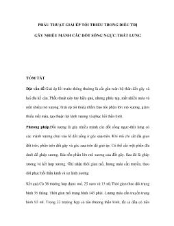 Phẫu thuật giải ép tối thiểu trong điều trị gãy nhiều mảnh các đốt sống ngực-thắt lưng