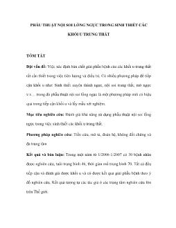 Phẫu thuật nội soi lồng ngực trong sinh thiết các khối u trung thất