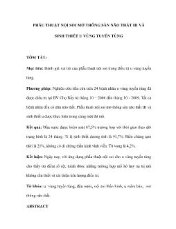 Phẫu thuật nội soi mở thông sàn não thất III và sinh thiết u vùng tuyến tùng