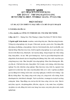 Quy hoạch tổng mặt bằng khu dân cư – thương mại Tân Long huyện Phụng Hiệp - Tỉnh Hậu Giang - tỷ lệ 1/500
