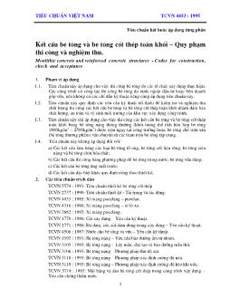 TCVN 4453 : 1995 Kết cấu bê tông và bê tông cốt thép toàn khối – Quy phạm thi công và nghiệm thu