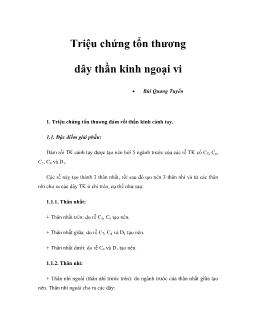 Triệu chứng tổn thương dây thần kinh ngoại vi