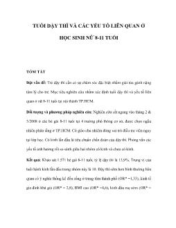 Tuổi dậy thì và các yếu tố liên quan ở học sinh nữ 8-11 tuổi