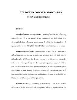 Yếu tố nguy cơ dinh dưỡng của biến chứng nhiễm trùng