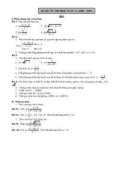 Bộ đề ôn thi học kỳ II toán 11