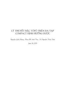 Đề tài Lý thuyết bậc Tôpô trên đa tạp cmpact định hướng được