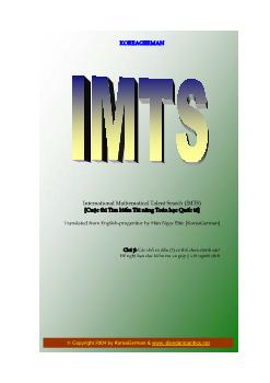 Đề thi Tìm kiếm Tài năng Toán học Quốc tế - IMTS