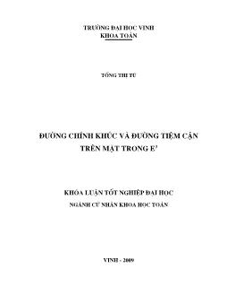 Khóa luận Đường chính khúc và đường tiệm cận trên mặt trong E^3