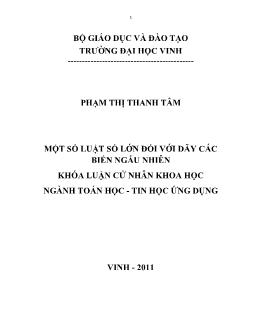 Khóa luận Một số luật số lớn đối với dãy các biến ngẫu nhiên