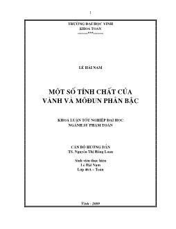 Khóa luận Một số tính chất của vành môđun phân bậc