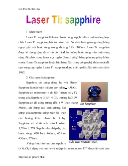 Tiểu luận Laser Ti: sapphire