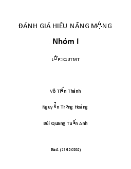 Đề tài Đánh giá hiêu năng mạng (bài tham khảo 1)