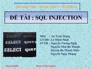 Đề tài SQL injection