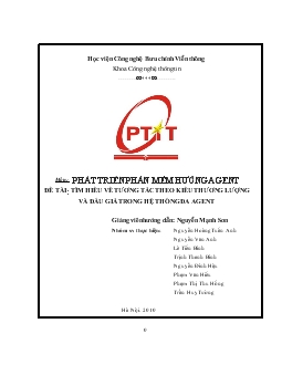 Đề tài Tìm hiểu về tương tác theo kiểu thương lượng và đấu giá trong hệ thống đa agent