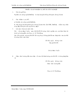 Đồ án Xây Nghiên cứu công nghệ quản trị nội dung SiteFinity và xây dựng hệ thống thông tin sàn chứng khoán