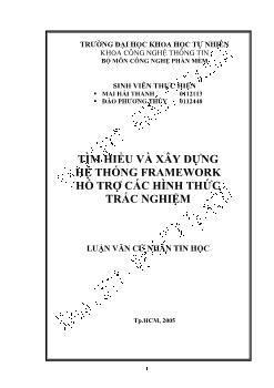 Luận văn Tìm hiểu và xây dựng hệ thống framework hỗ trợ các hình thức trắc nghiệm
