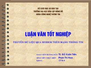 Luận văn Truyền dữ liệu qua modem trên mạng thông tin