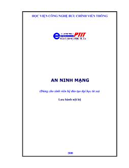 Bài giảng An ninh mạng