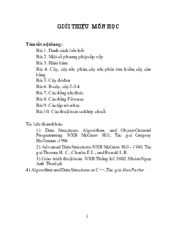 Bài giảng Cấu trúc dữ liệu nâng cao