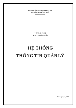 Bài giảng Hệ thống thông tin quản lý