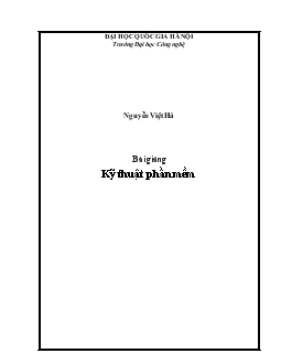Bài giảng Kỹ thuật phần mềm