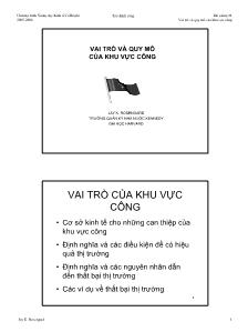Bài giảng Tài chính công - Vai trò và quy mô của khu vực công