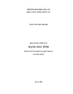 Bài giảng tóm tắt Mạng máy tính