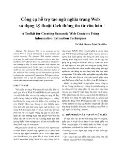 Công cụ hỗ trợ tạo ngữ nghĩa trang Web sử dụng kỹ thuật tách thông tin từ văn bản