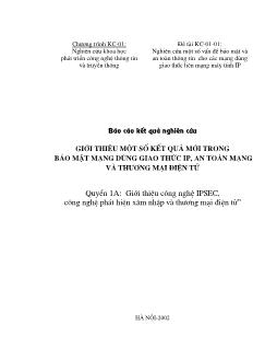 Đề tài Giới thiệu công nghệ IPSEC, công nghệ phát hiện xâm nhập và thương mại điện tử