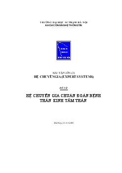 Đề tài Hệ chuyên gia chuẩn đoán bệnh thần kinh tâm thần