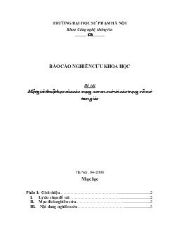 Đề tài Một giải thuật học của các mạng noron mờ với các trọng số mờ tam giác