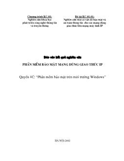 Đề tài Phần mềm bảo mật trên môi trường Windows