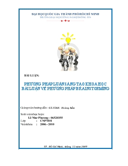 Đề tài Phương pháp luận sáng tạo khoa học bài luận về phương pháp brainstorming