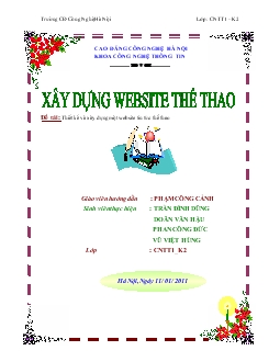 Đề tài Thiết kế và xây dựng một website tin tức thể thao