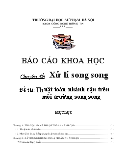 Đề tài Thuật toán nhánh cận trên môi trường song song