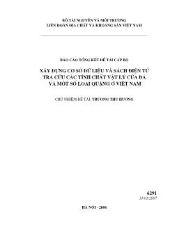 Đề tài Xây dựng cơ sở dữ liệu và sách điện tử tra cứu các tính chất vật lý của đá và một số loại quặng ở Việt Nam