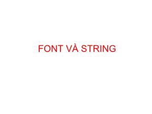 Font và string