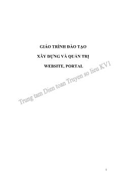 Giáo trình Đào tạo xây dựng và quản trị website, portal