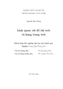Khóa luận Link spam với đồ thị web và hạng trang web