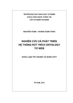 Khóa luận Nghiên cứu và phát triển hệ thống rút trích ontology từ web