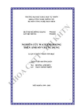 Khóa luận Nghiên cứu watermarking trên ảnh số và ứng dụng