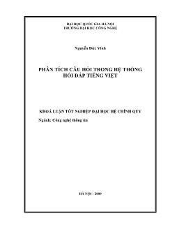 Khóa luận Phân tích câu hỏi trong hệ thống hỏi đáp tiếng Việt