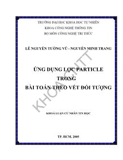 Khóa luận Ứng dụng lọc particle trong bài toán theo vết đối tượng
