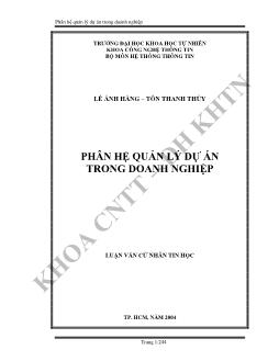 Luận văn Phân hệ quản lý dự án trong doanh nghiệp