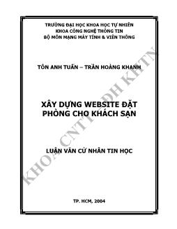 Luận văn Xây dựng website đặt phòng khách sạn