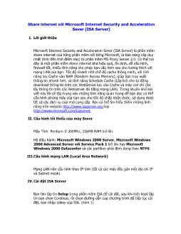 Share internet với Microsoft Internet Security and Acceleration Sever (ISA Server)