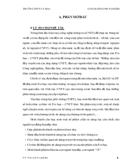 Đề tài Một số biện pháp dạy tốt môn tin học ở trường THPT