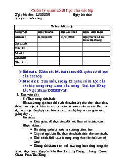 Đề tài Phân tích thiết kế hệ thống Quản lý quân số đi học của các lớp